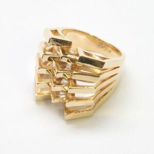 NWOT nOir Jewelry Janice Mountain Peaks Ring in 18K Gold Plated Size 6